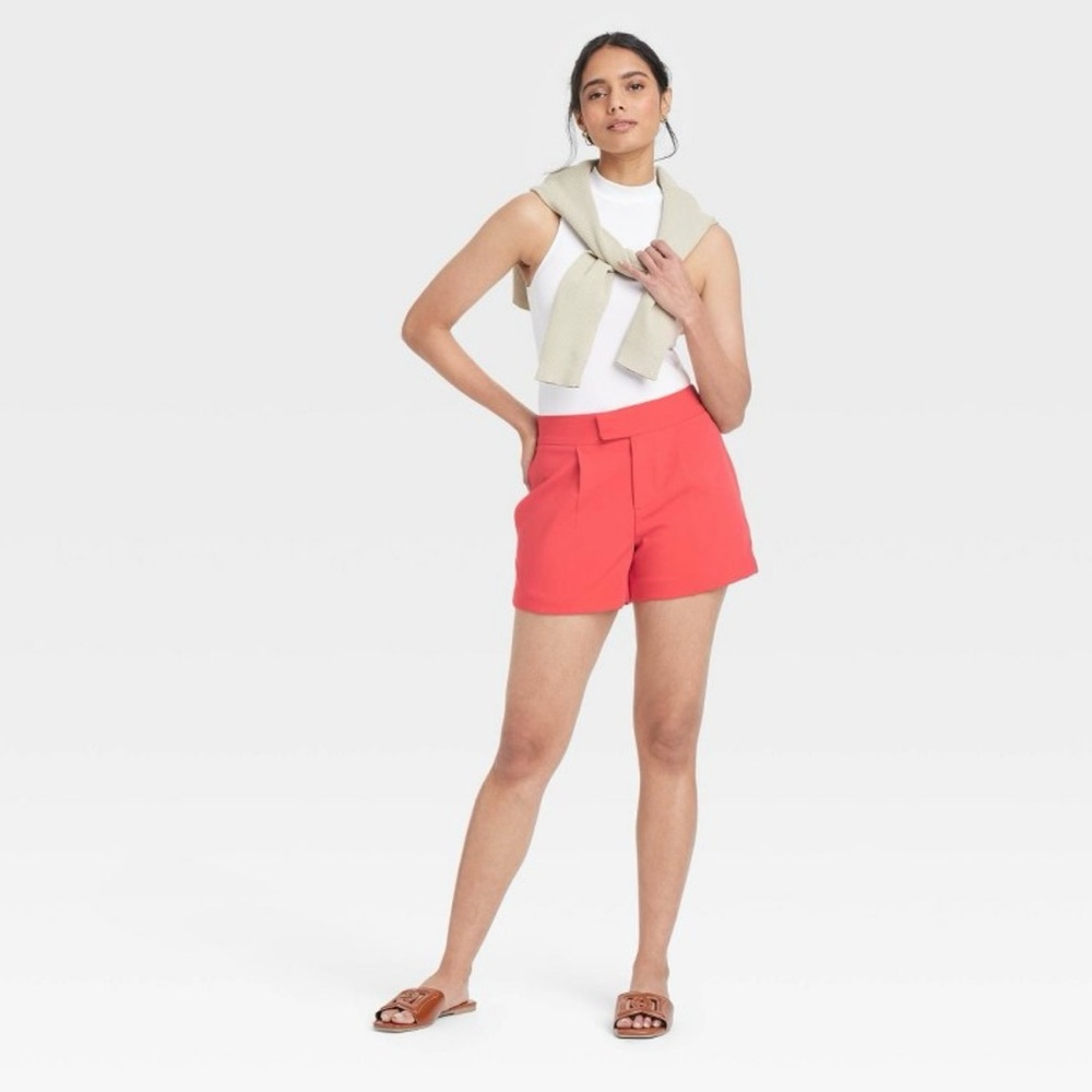 High Rise Tailored Women's Shorts - Picture 2 of 8